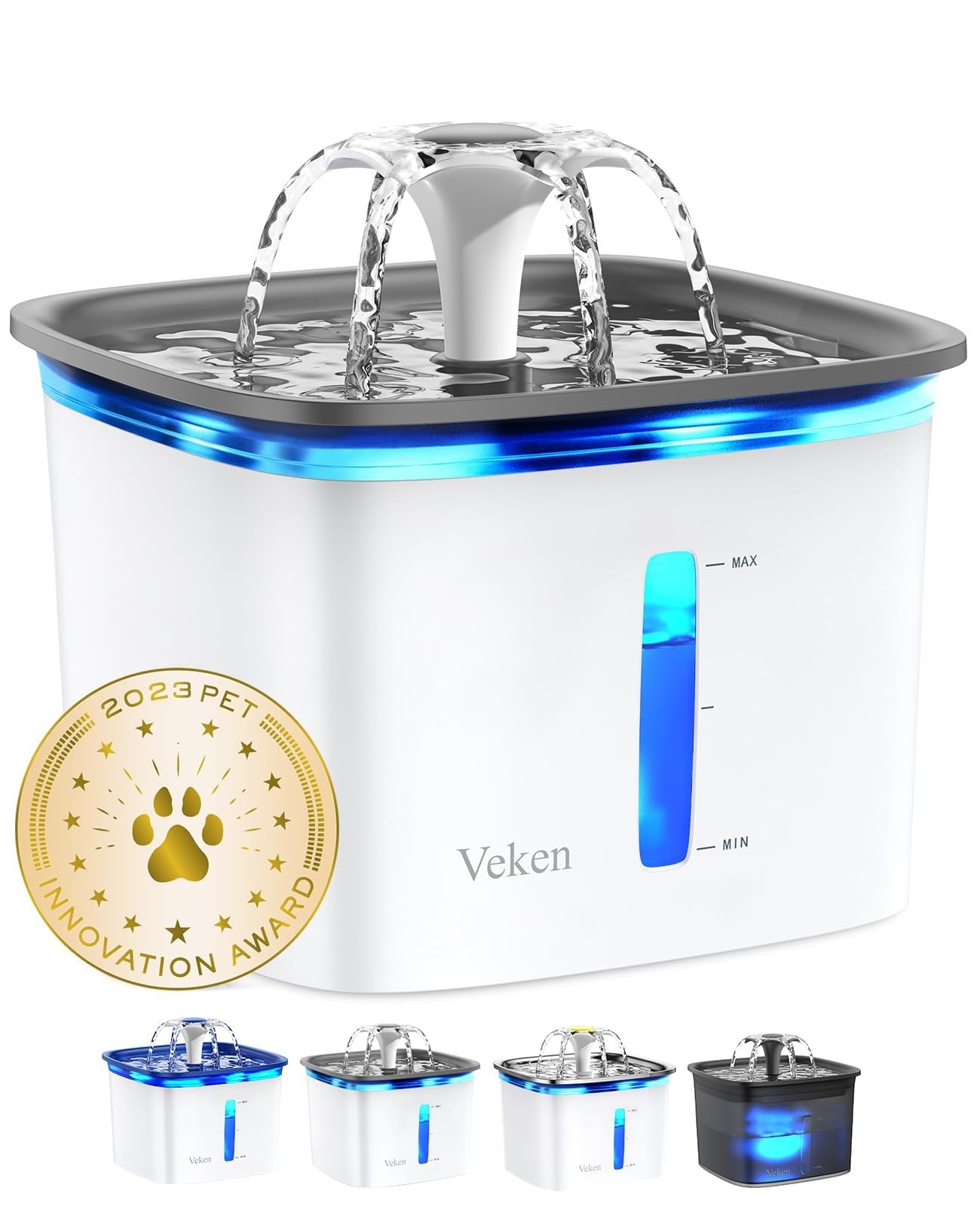 Veken 95Oz/2.8L Pet Fountain, Automatic Cat Water Fountain Dog Water D
